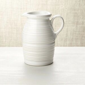 Crate&Barrel White Ceramic Syrup Pitcher